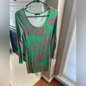 Pink & green cocktail dress